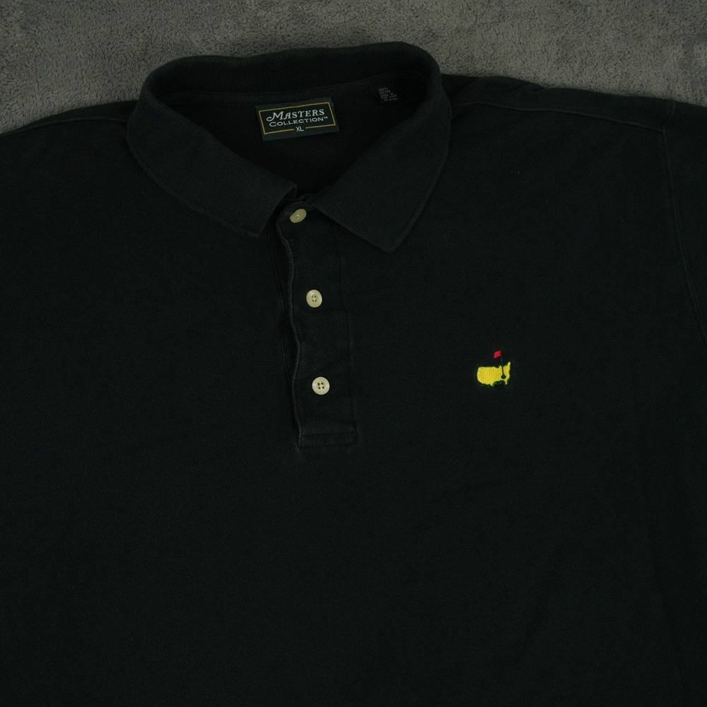 Masters Collection Polo Shirt Mens XL Black Short Sleeve Embroidered Logo Golf‎